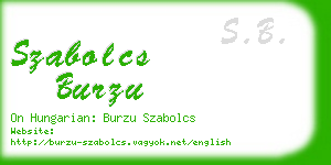 szabolcs burzu business card